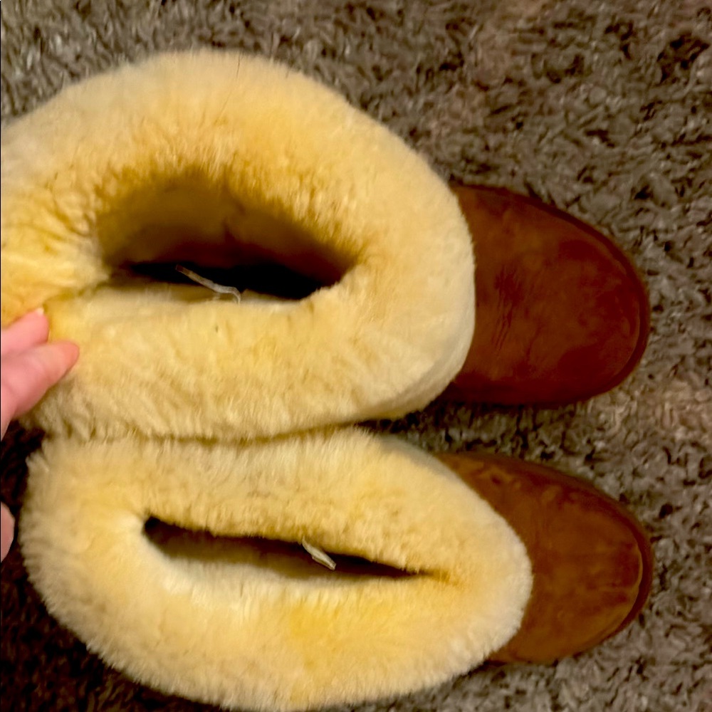 UGG Tan and Cream Shearling Boots
